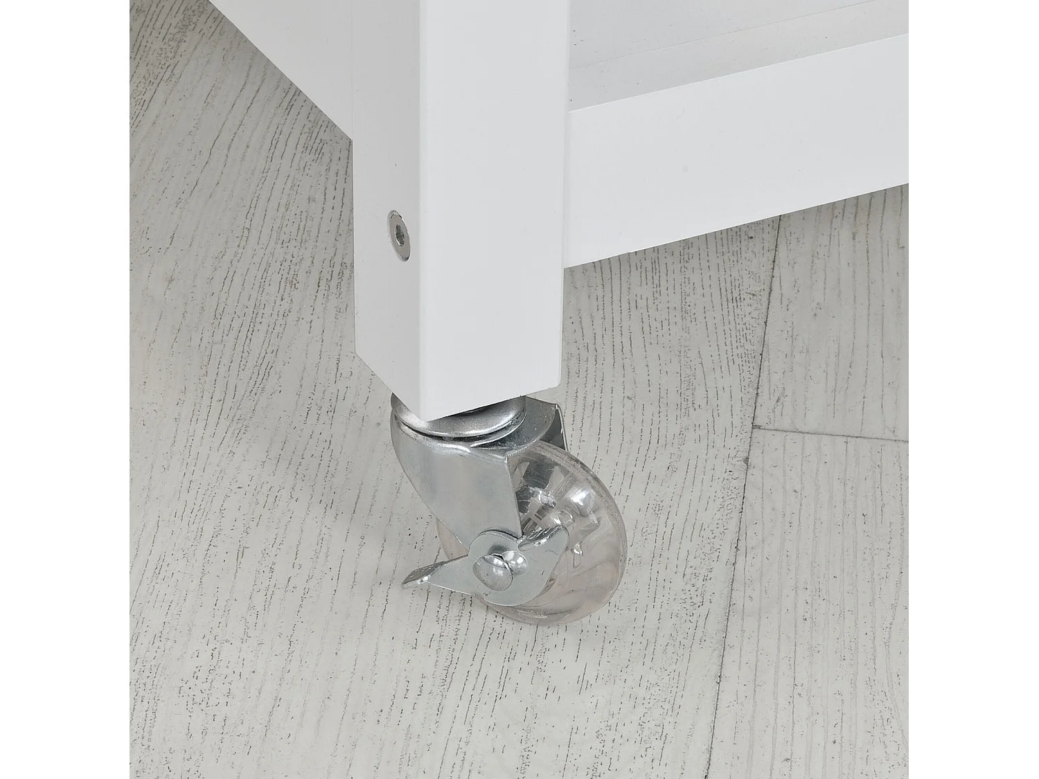 Desserte roulante Chariot de cuisine de 2 étages avec grand plan de travail en Acier Inox, FKW47-W