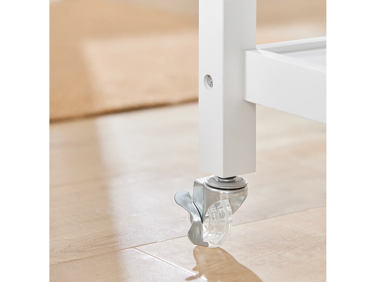 Desserte roulante Chariot de cuisine de 2 étages avec grand plan de travail en Acier Inox, FKW47-W