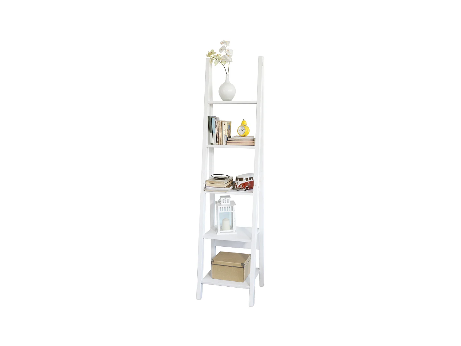 Étagère style échelle Bibliothèque - 5 étages –Blanc, FRG101-W