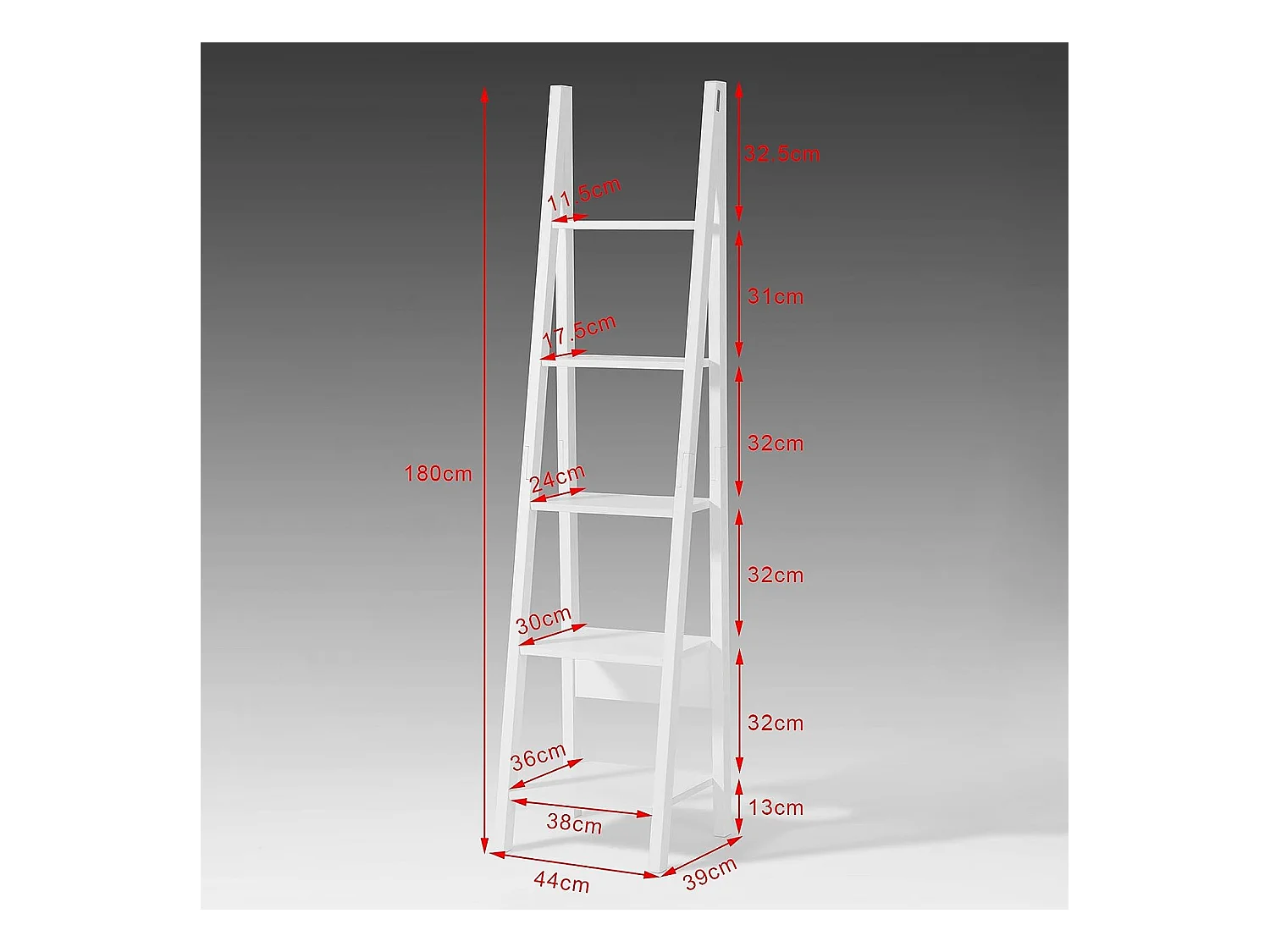 Półka na książki z 5 regał FRG101-W