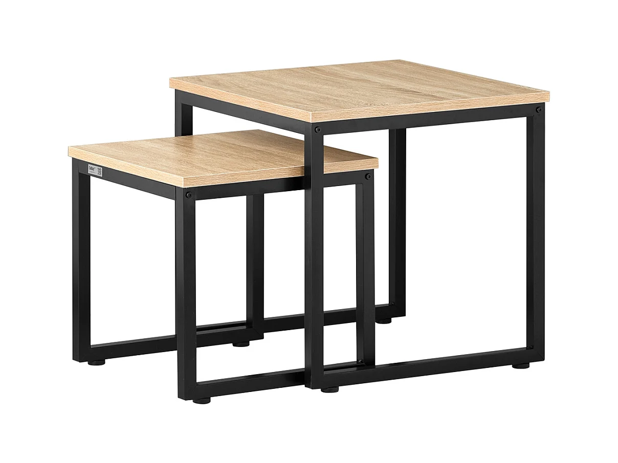 Tables Basses Gigognes - Set de 2 - Lot de 2 tables d'appoint empilables, FBT42-N