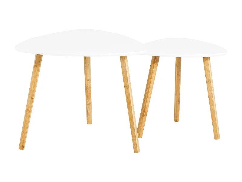 2 Mesitas de café Mesa de Centro Mesa Auxiliar 55 x 55 x 45cm Blanco FBT74-W SoBuy ES