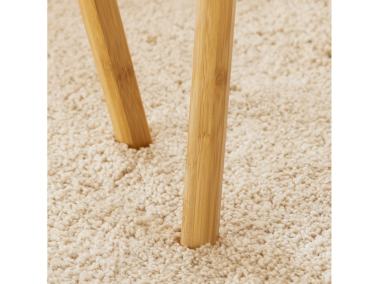 SoBuy FBT74-W Set van 2 Bijzettafel met Planken Salontafel Bamboe Wit/Naturel