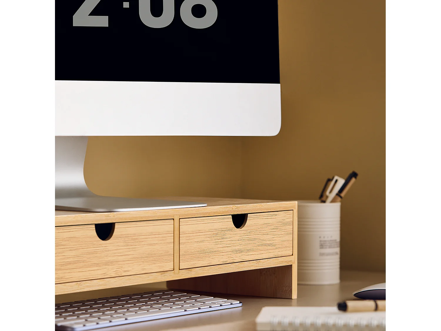 Pantalla Soporte para Monitor, Soporte de Sobremesa,bambú, Ergonómico para Universal Monitor FRG198-N SoBuy ES