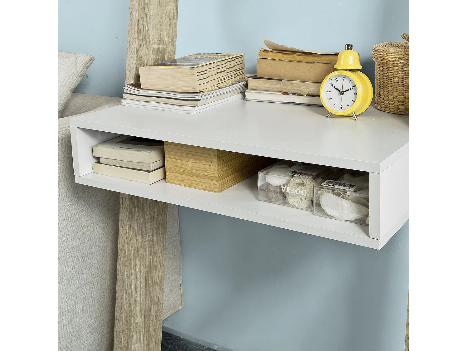 Étagère de Rangement Bibliothèque avec bureau cubique et 2 étagère, FRG111-WN