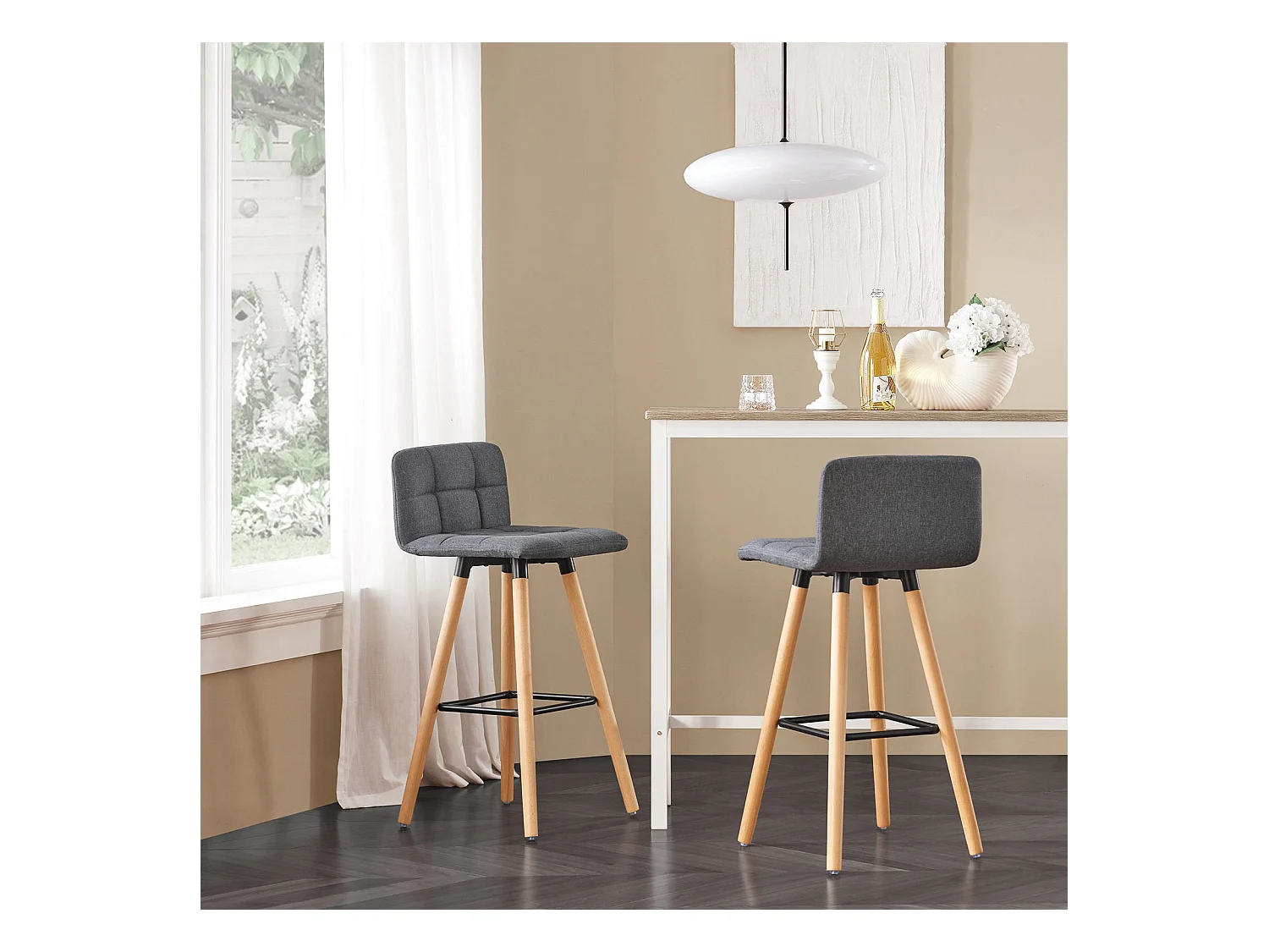 2 x Wysoki stołek barowy z oparciem FST50-DGx2