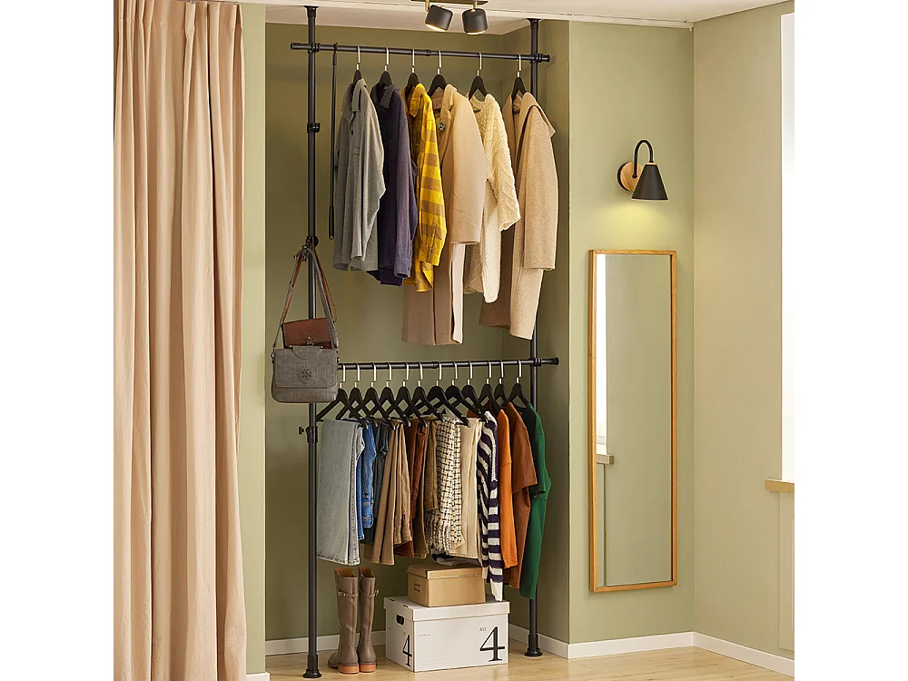 Garderoba z 2 drążkami teleskopowymi FRG109-SCH