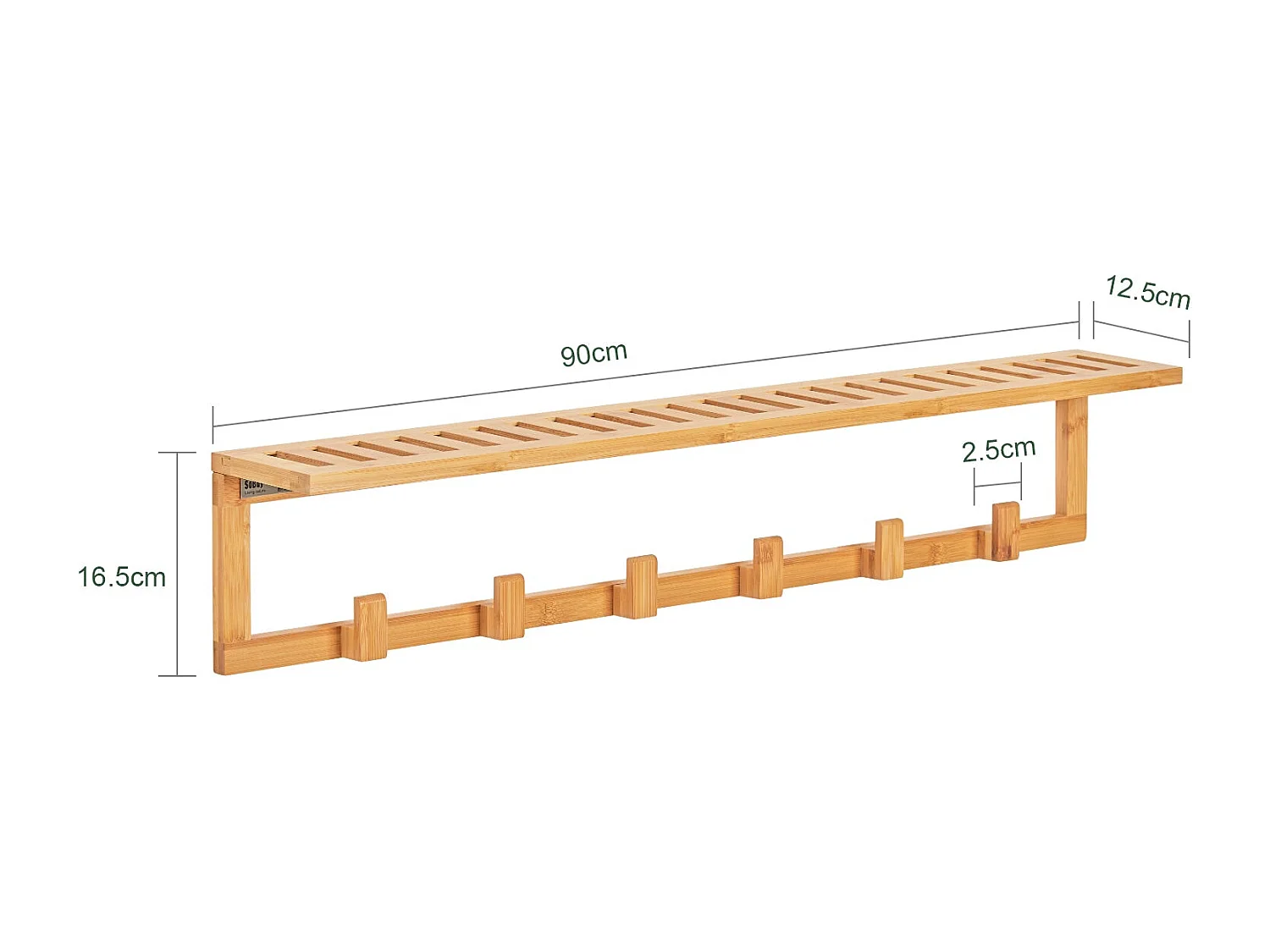 Wandgarderobe FHK06-N 90 x 17 x 13 cm Natur