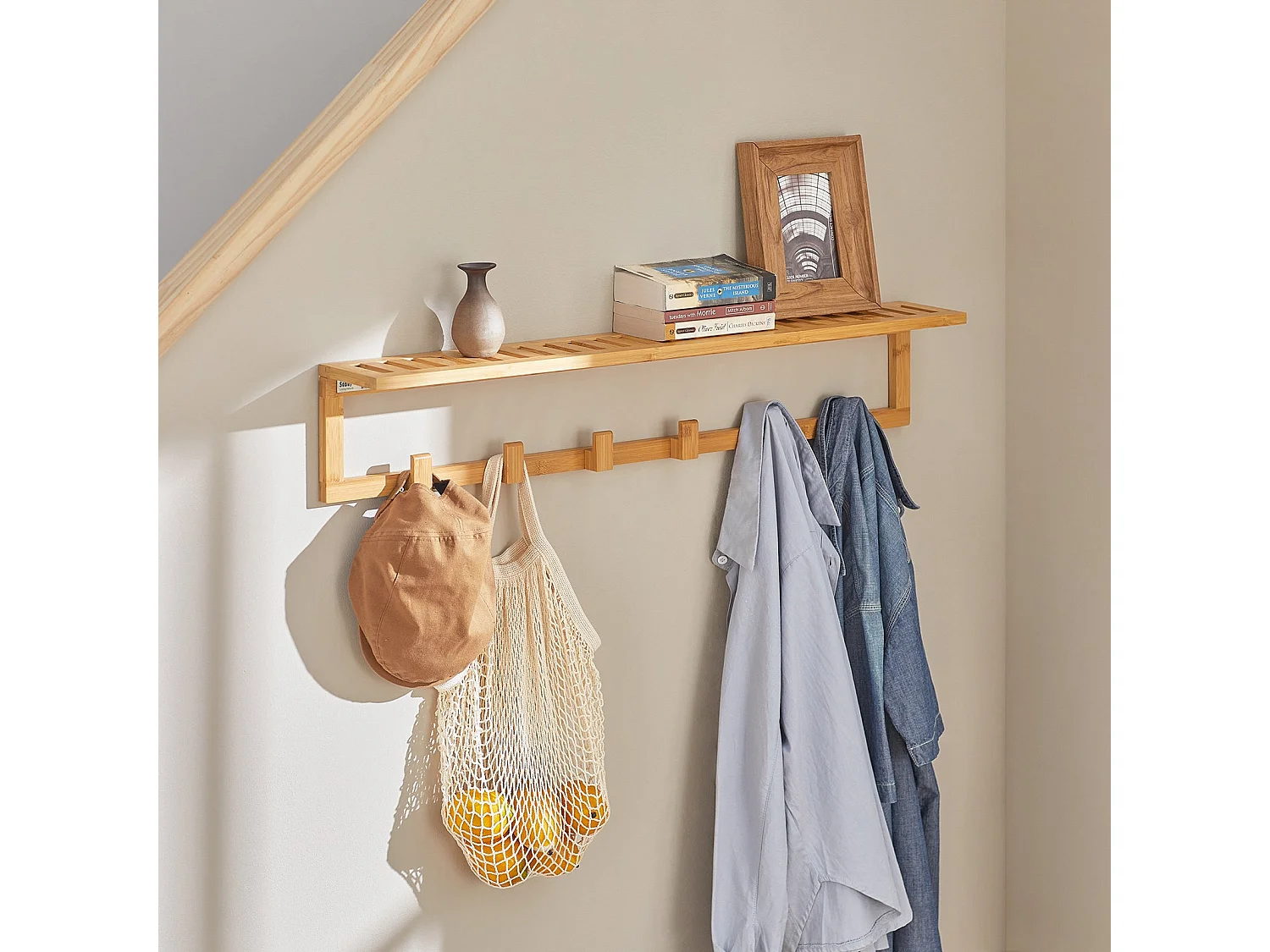 Wandgarderobe FHK06-N 90 x 17 x 13 cm Natur