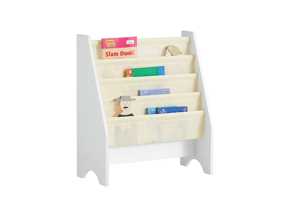 Bibliothèque Étagère à Livres pour Enfants Porte-revues 4 Compartiments, FRG225-W