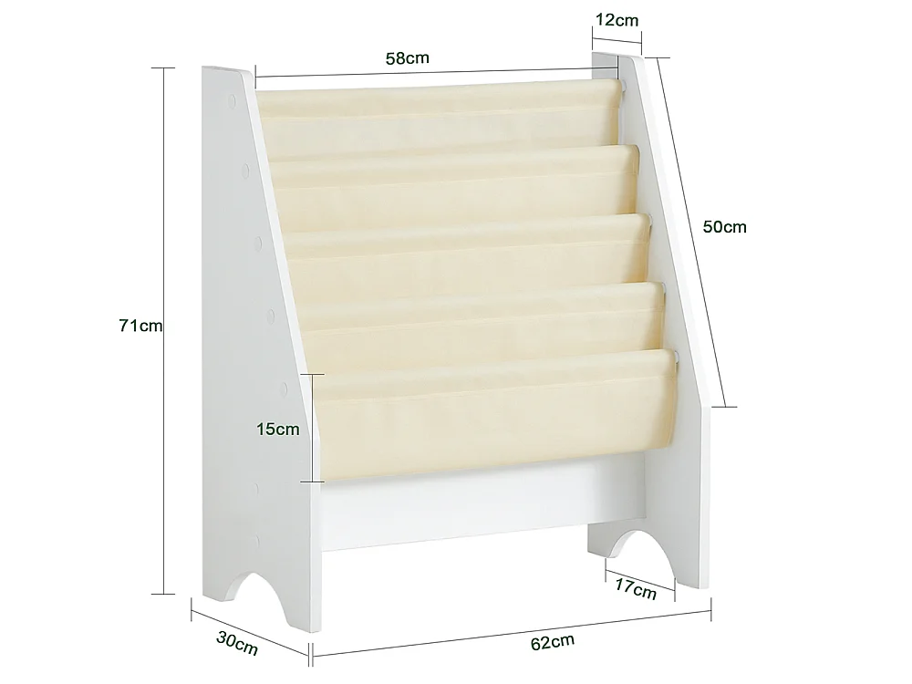 SoBuy FRG225-W Boekenplank voor kinderen Kinderboekenrek Hangrek Bboekenrek krantenrek