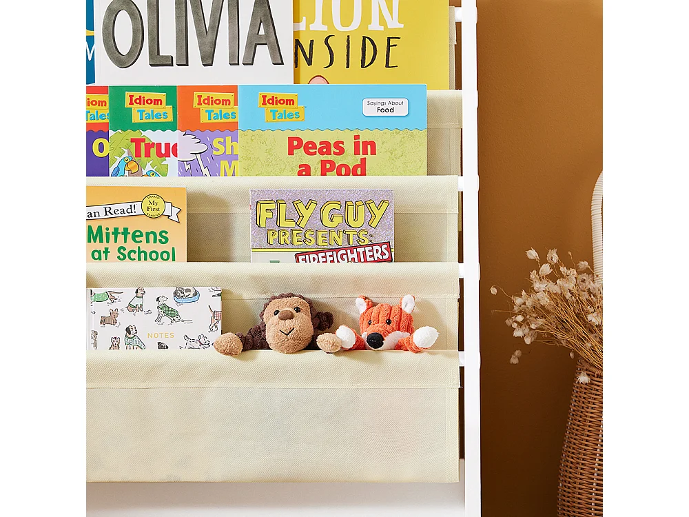 SoBuy FRG225-W Boekenplank voor kinderen Kinderboekenrek Hangrek Bboekenrek krantenrek