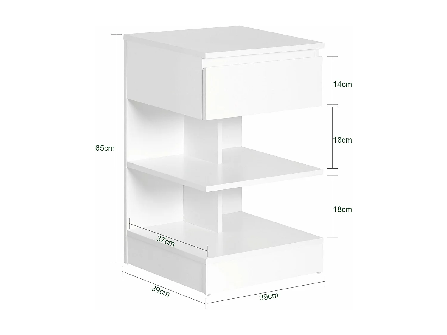 Tavolino da divano tavolino da soggiorno Comodini letto con cassetto SoBuy Bianco FBT49-W