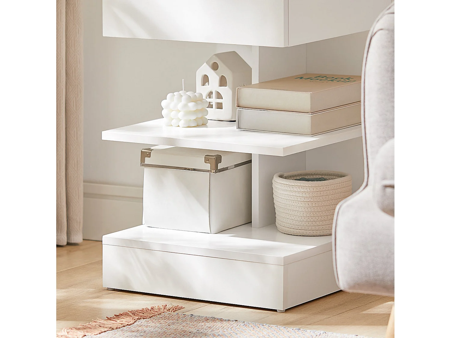 Tavolino da divano tavolino da soggiorno Comodini letto con cassetto SoBuy Bianco FBT49-W