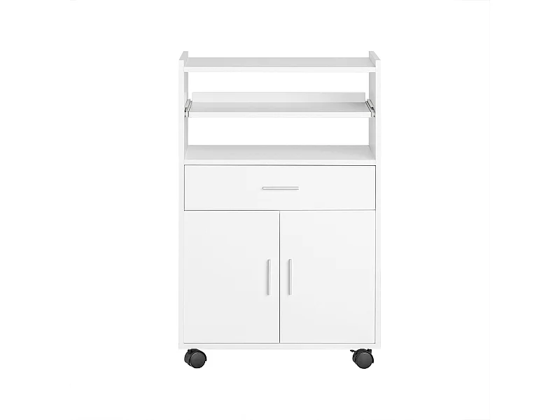 Desserte micro-onde à roulettes Meuble de rangement cuisine, FSB09-W