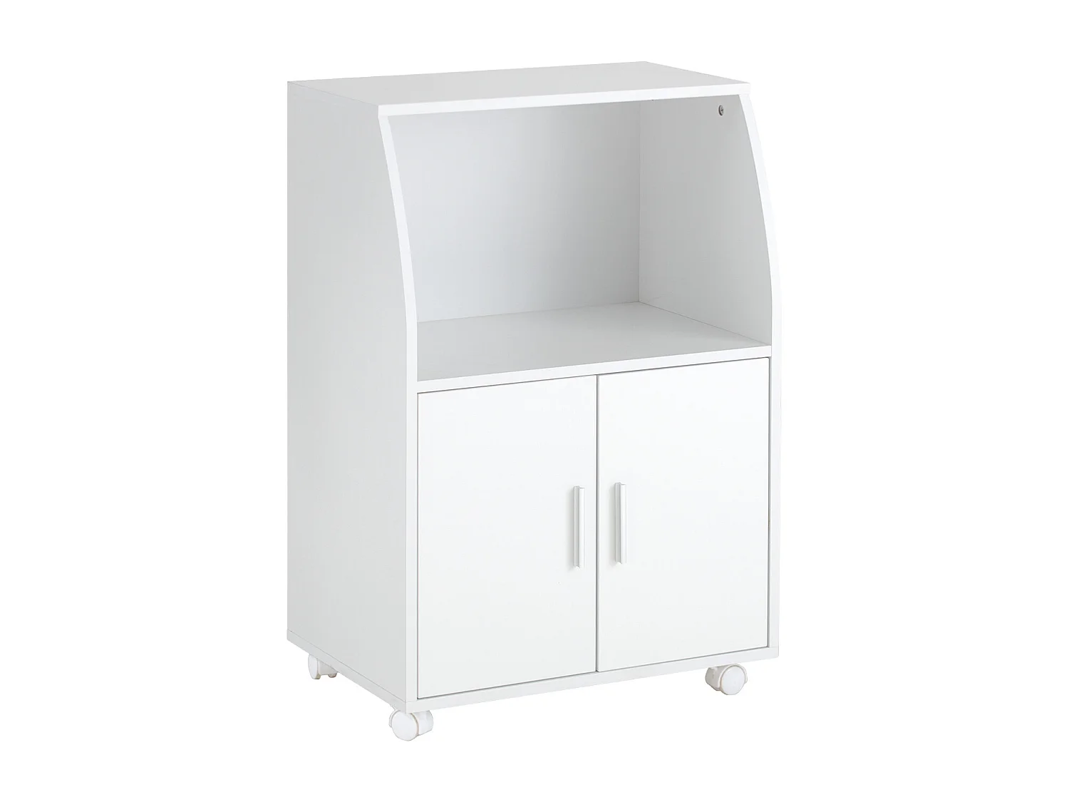 Desserte Micro-onde à Roulettes Meuble de Rangement Cuisine, FRG241-W