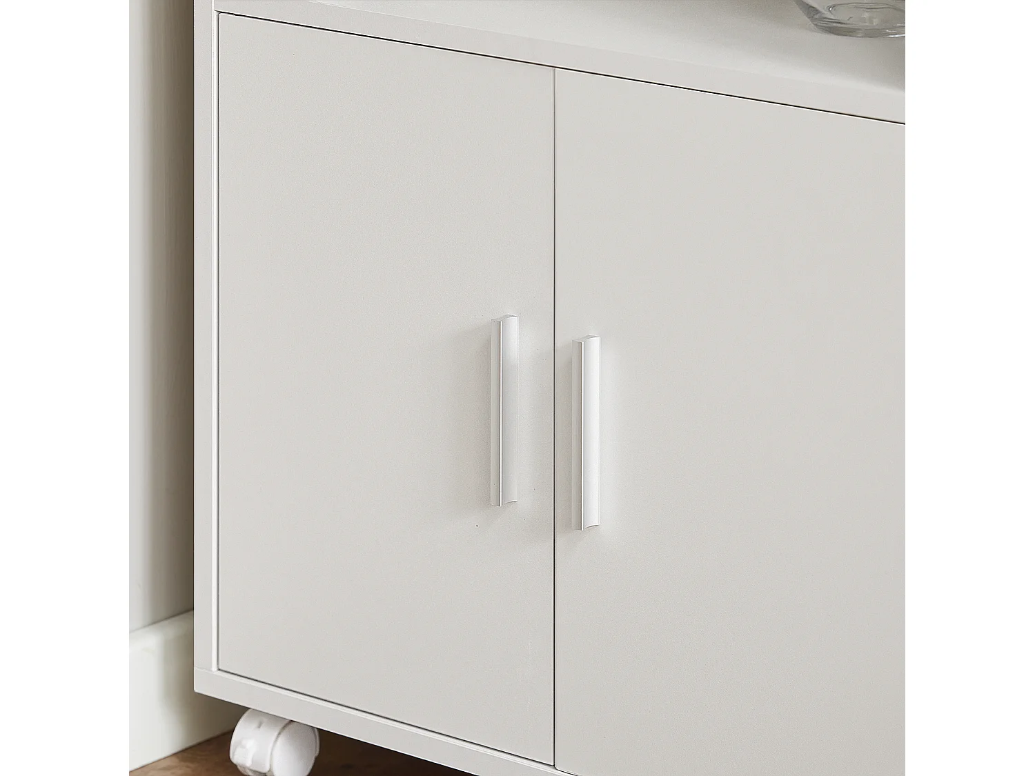 Desserte Micro-onde à Roulettes Meuble de Rangement Cuisine, FRG241-W