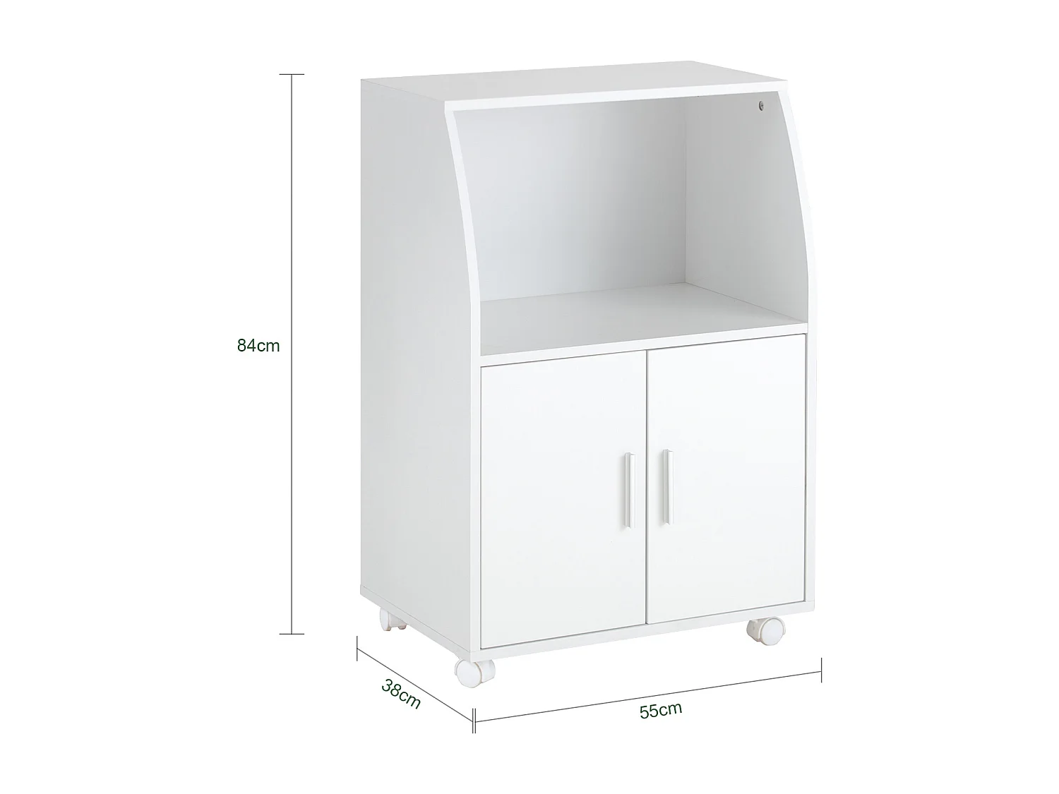 SoBuy FRG241-W Keukenkast Zwenkwielen Magnetronrek Magnetronkast Keukenrollen Magnetronkast