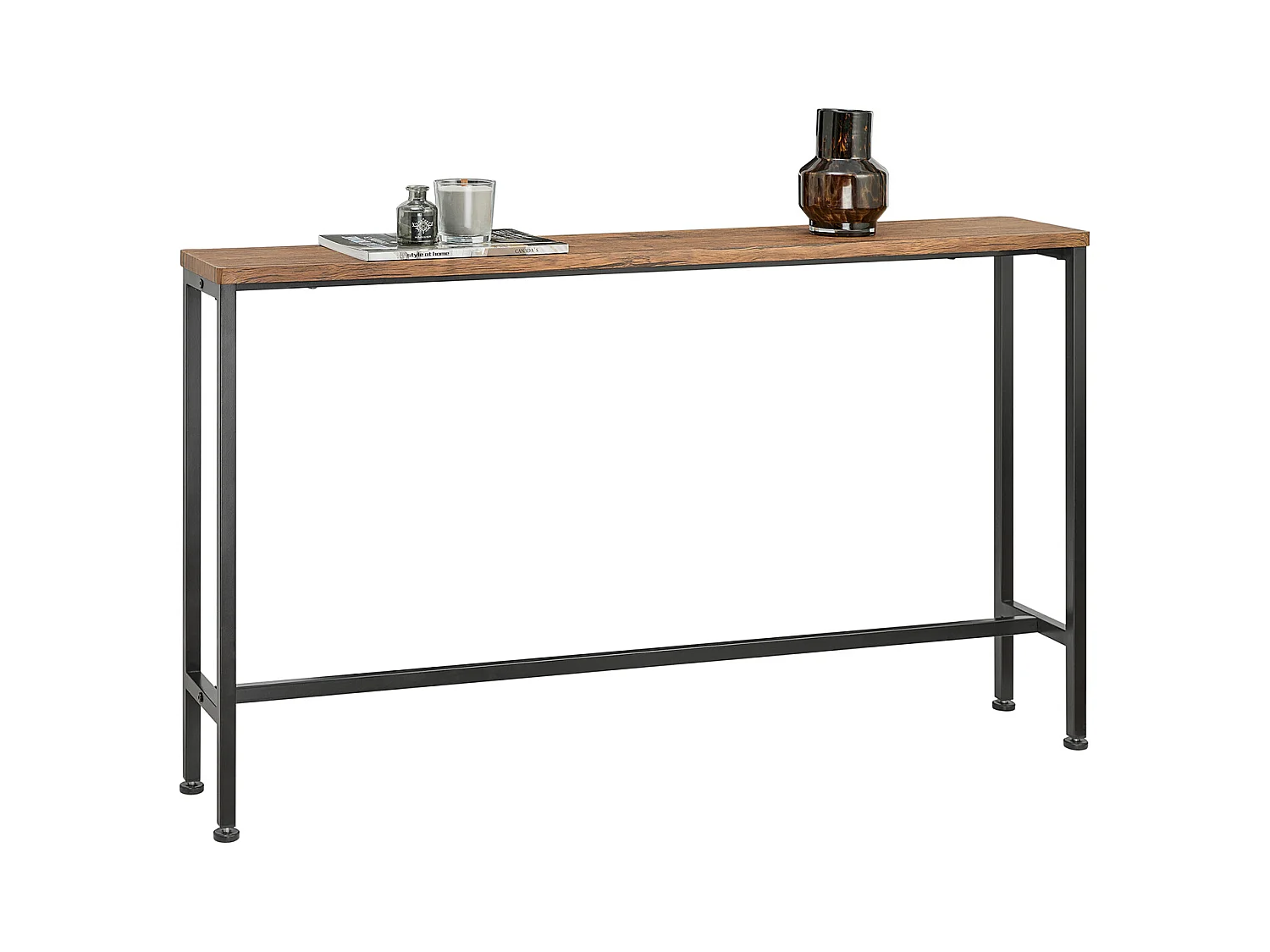 Table Console Table d'appoint Bout de canapé Table d'entrée Cadre et 4 Pieds en Fer, FSB19-N