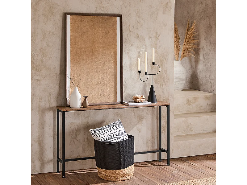 Table Console Table d'appoint Bout de canapé Table d'entrée Cadre et 4 Pieds en Fer, FSB19-N