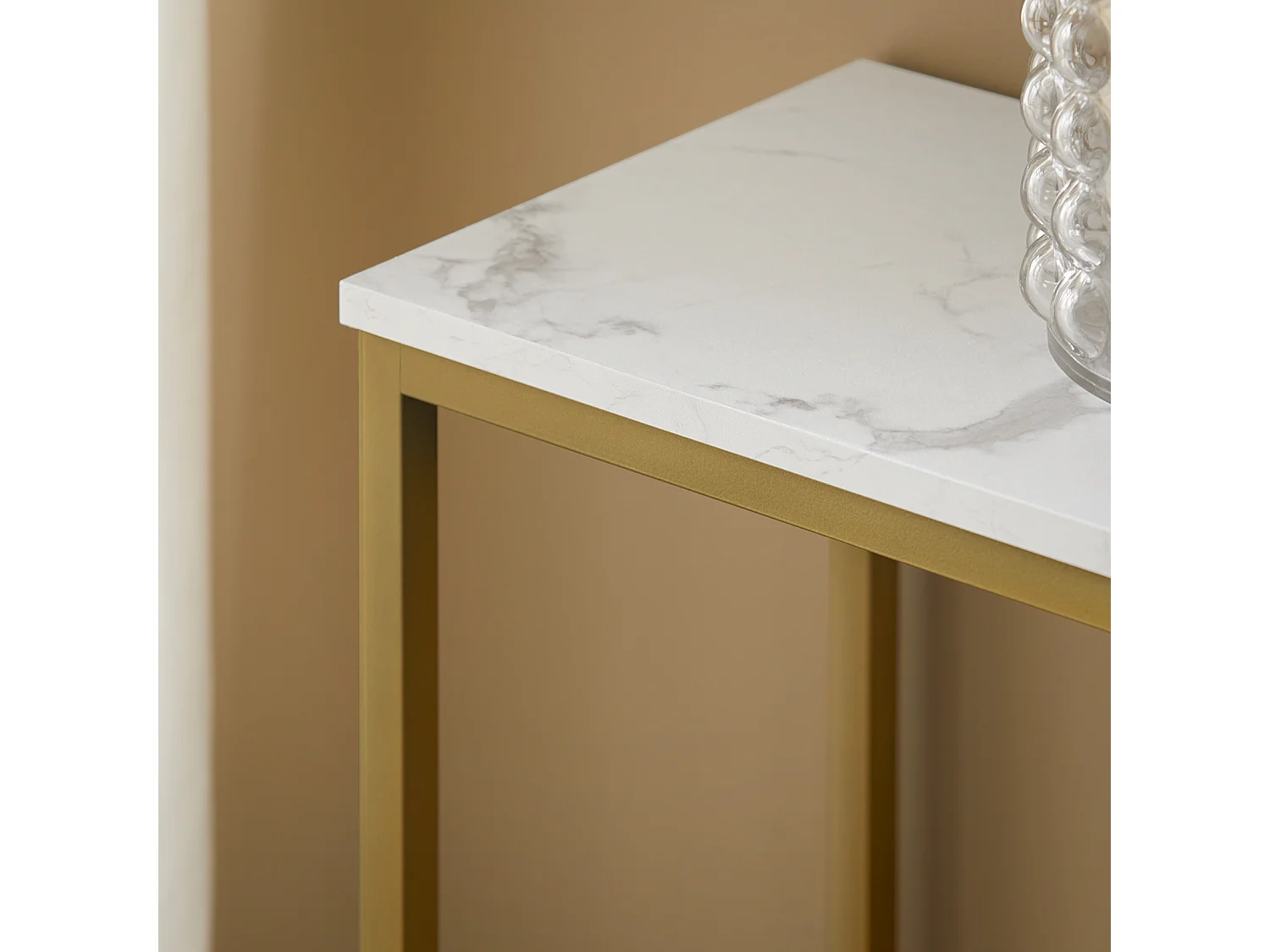 Table Console Table d'Appoint Bout de Canapé Table d’Entrée Effet Marbre Cadre, FSB29-G