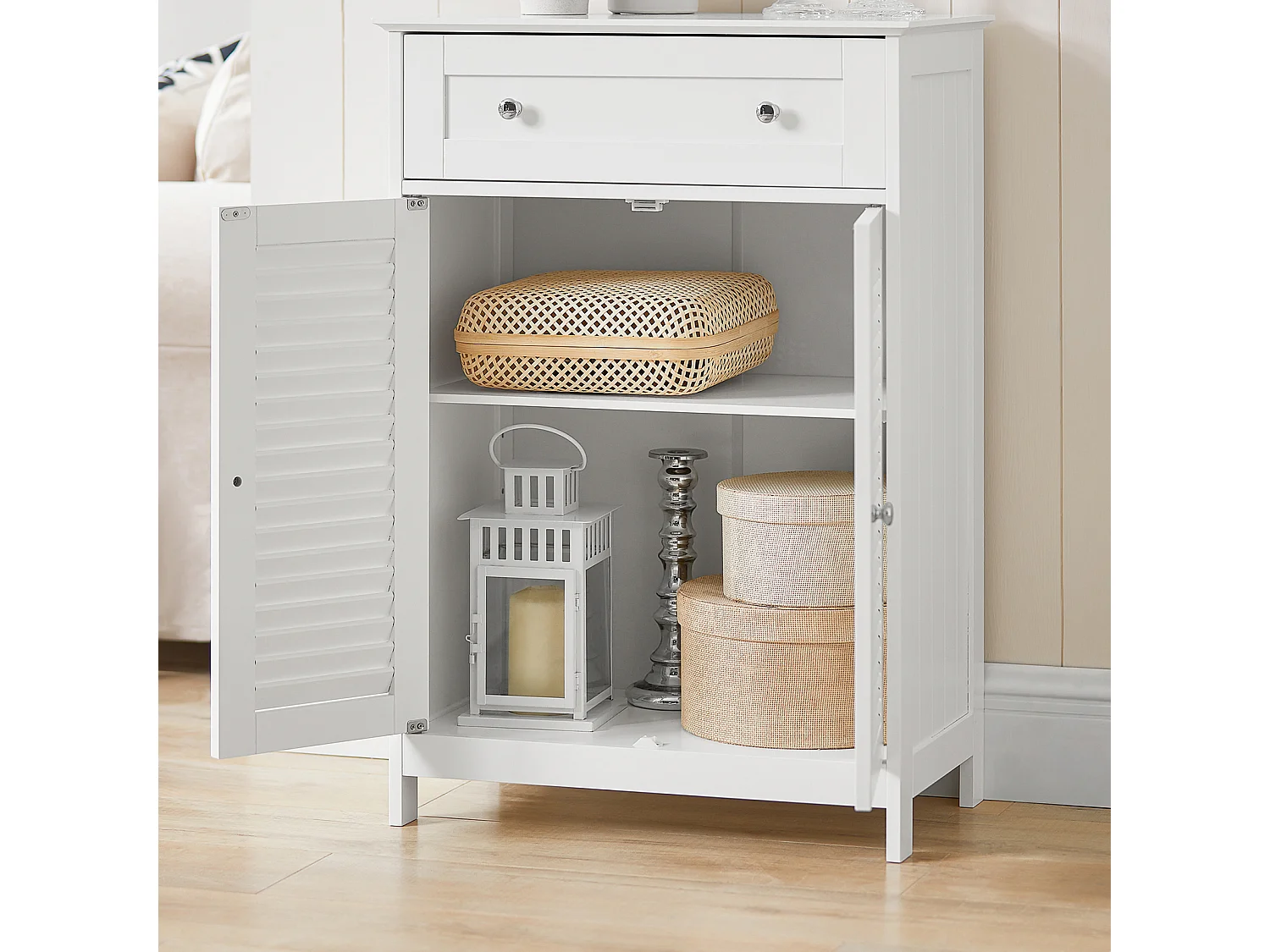 SoBuy Mobiletto Bagno Colonna Bagno Cassettiera Bagno Con Cassetti Bianco FRG238-W