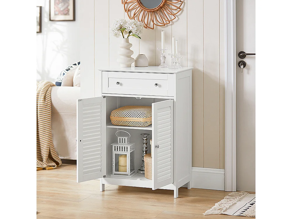 SoBuy Mobiletto Bagno Colonna Bagno Cassettiera Bagno Con Cassetti Bianco FRG238-W