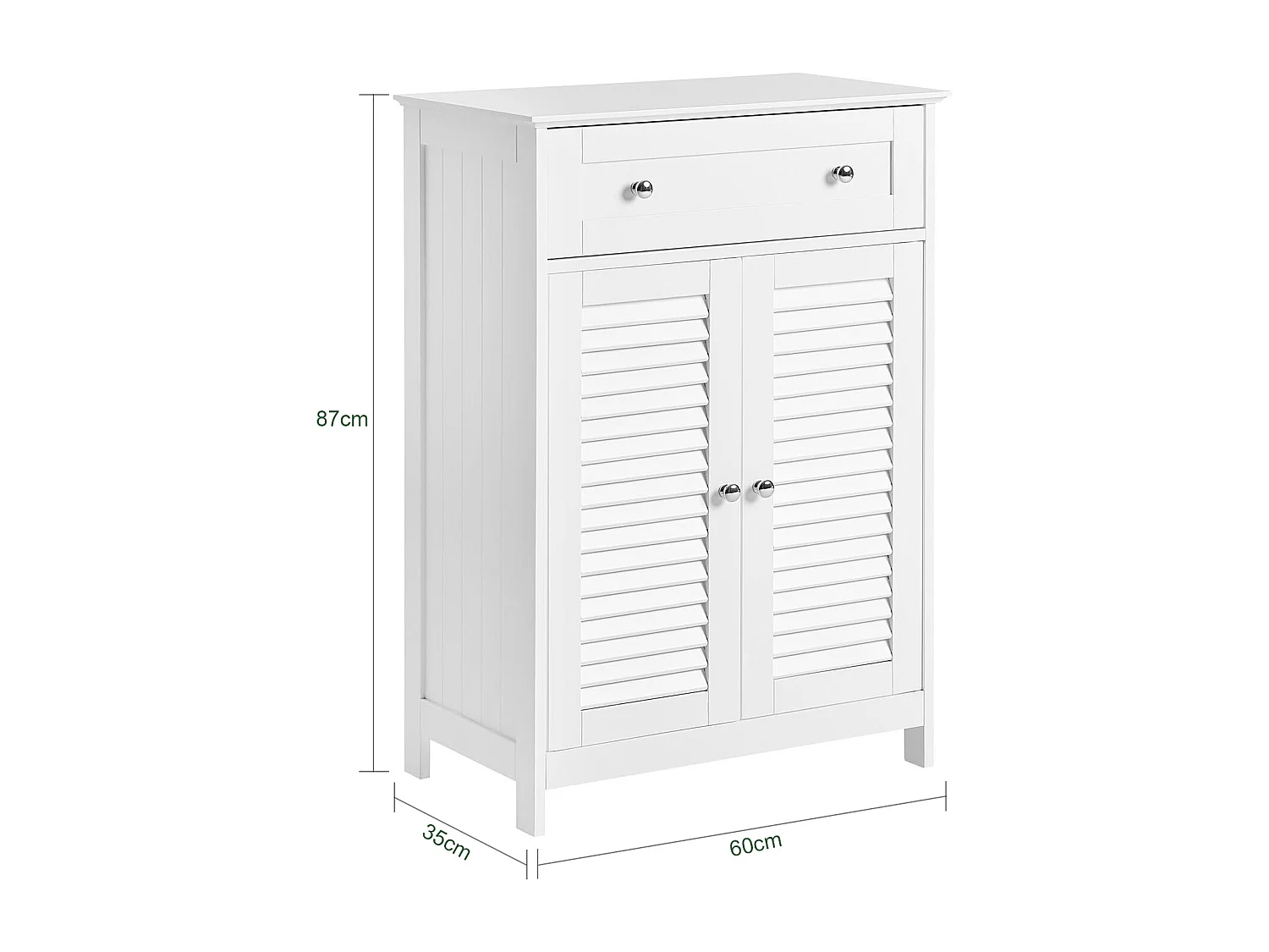 SoBuy FRG238-W Badkamer Dressoir Badkamermeubel Kolomkast Badkamerkast - MDF - Wit