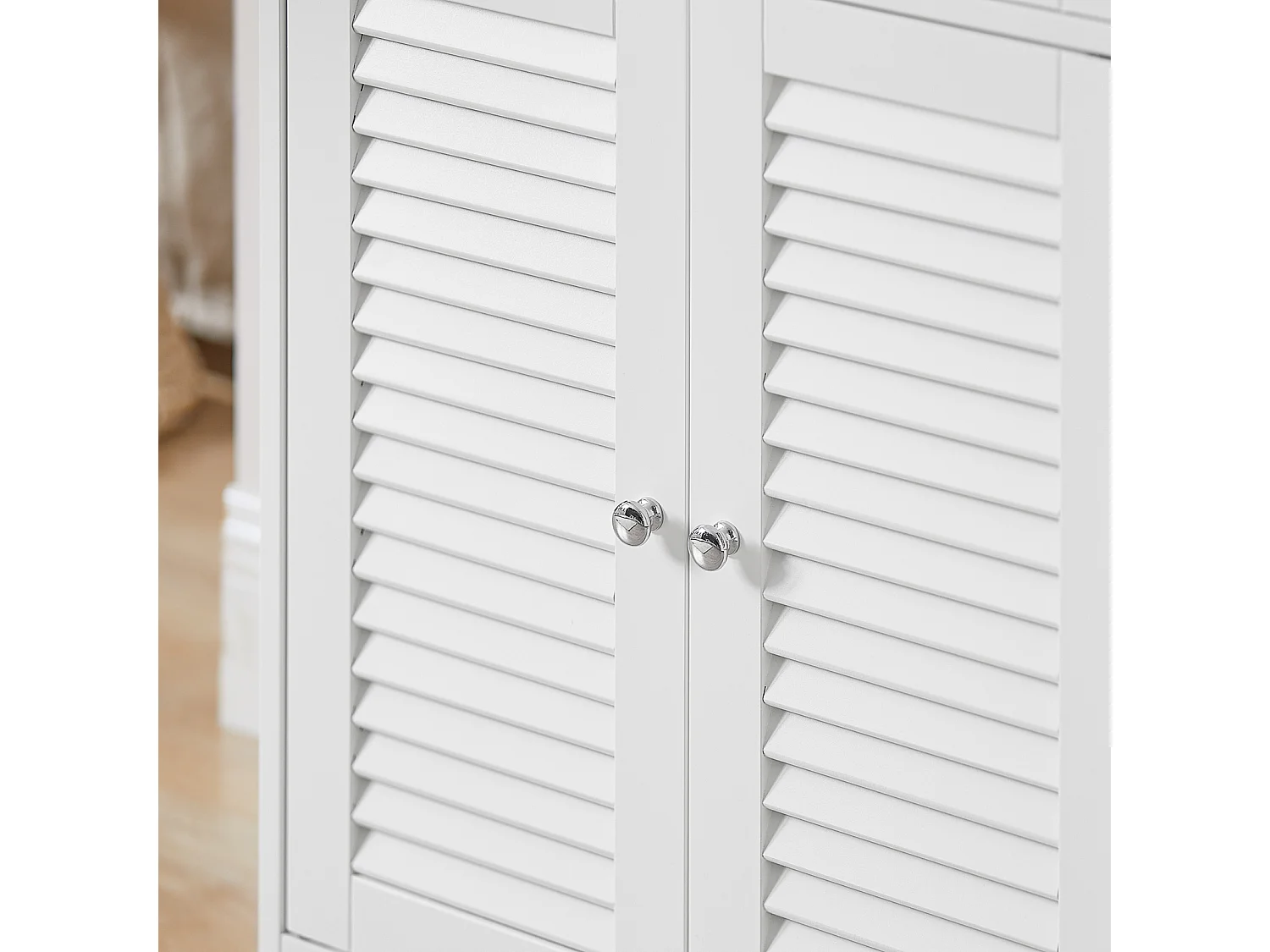 SoBuy FRG238-W Badkamer Dressoir Badkamermeubel Kolomkast Badkamerkast - MDF - Wit