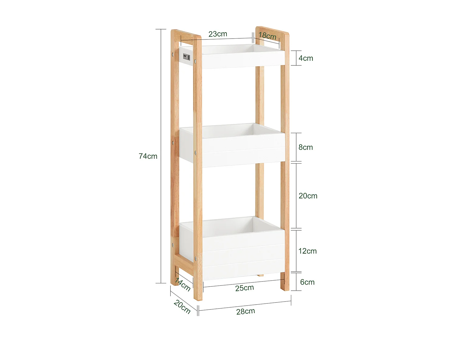 SoBuy FRG226-WN Półka łazienkowa w kolorze białym