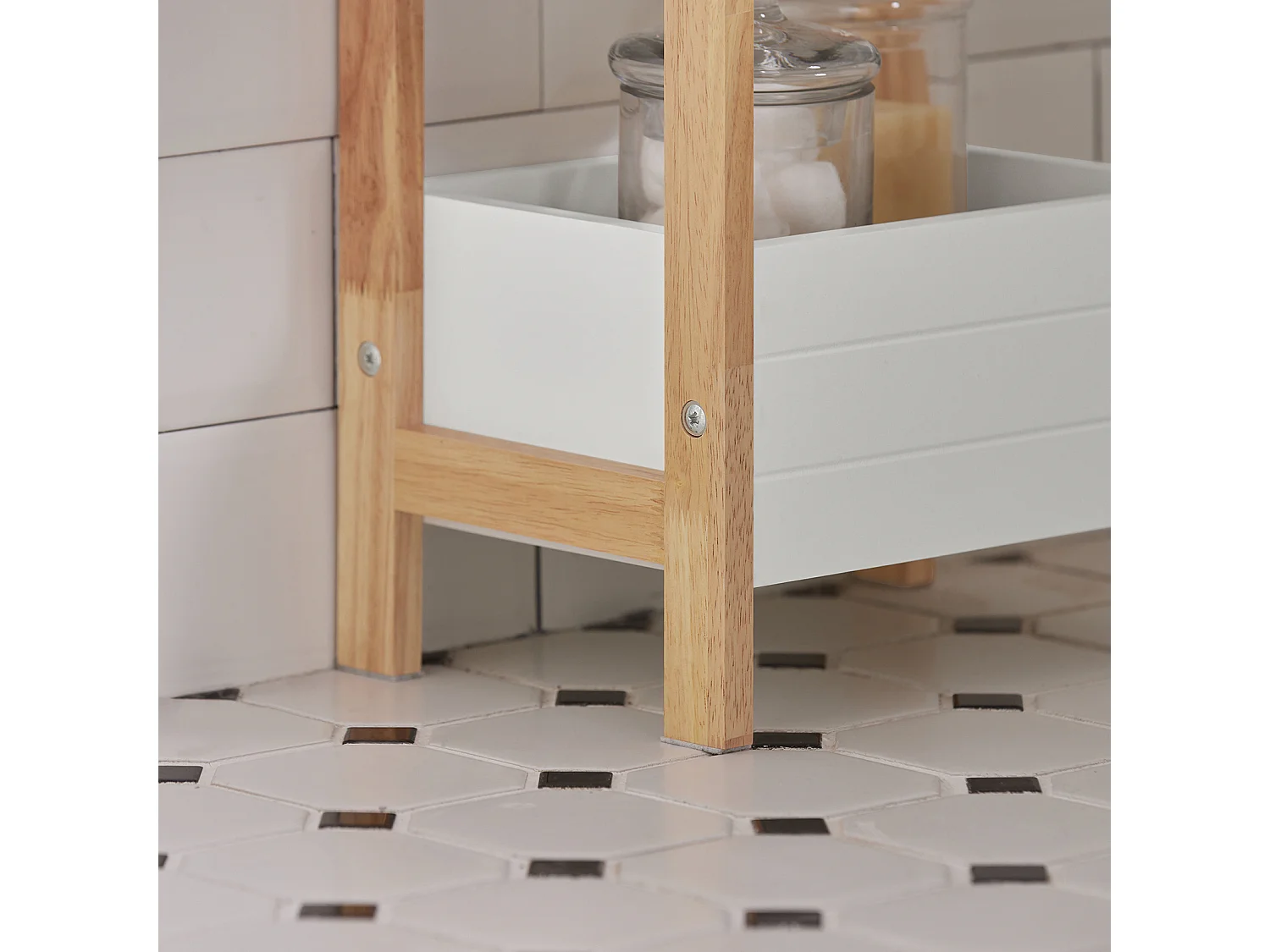 Tour de Rangement Etagère de Stockage Etagère de Cuisine Salle de Bains - 3 étages, FRG226-WN