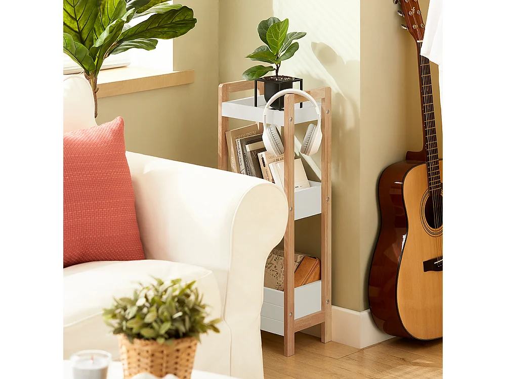 Tour de Rangement Etagère de Stockage Etagère de Cuisine Salle de Bains - 3 étages, FRG226-WN