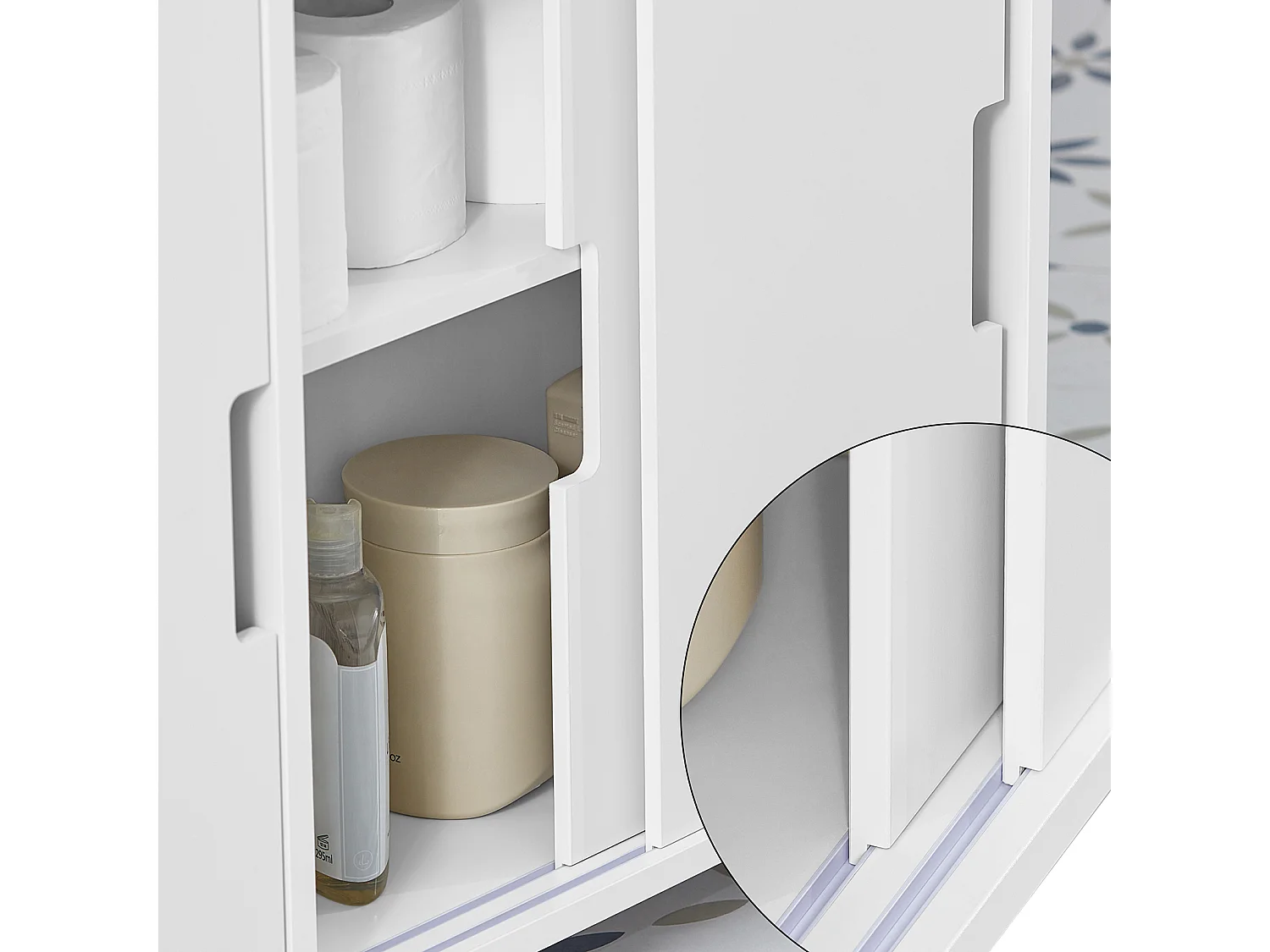 Meuble de Rangement Salle de Bain Armoire WC Meuble WC pour Papier, BZR02-W