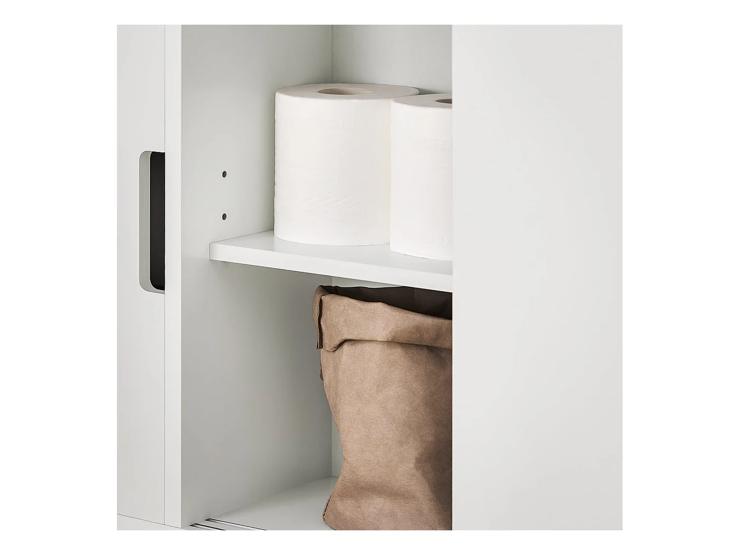 Meuble de Rangement Salle de Bain Armoire WC Meuble WC pour Papier, BZR02-W