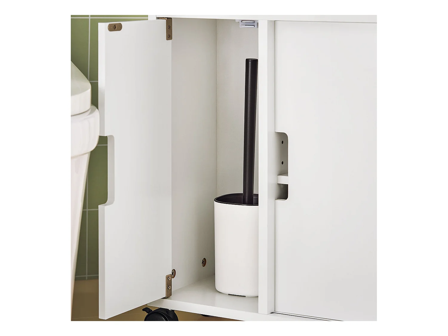 Meuble de Rangement Salle de Bain Armoire WC Meuble WC pour Papier, BZR02-W