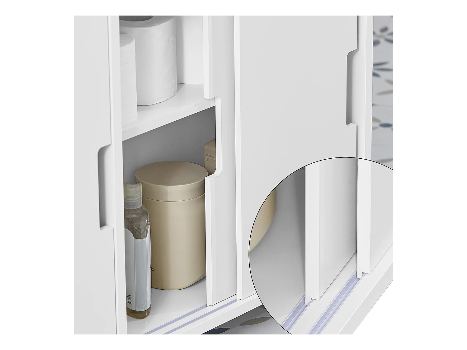 Meuble de Rangement Salle de Bain Armoire WC Meuble WC pour Papier, BZR02-W