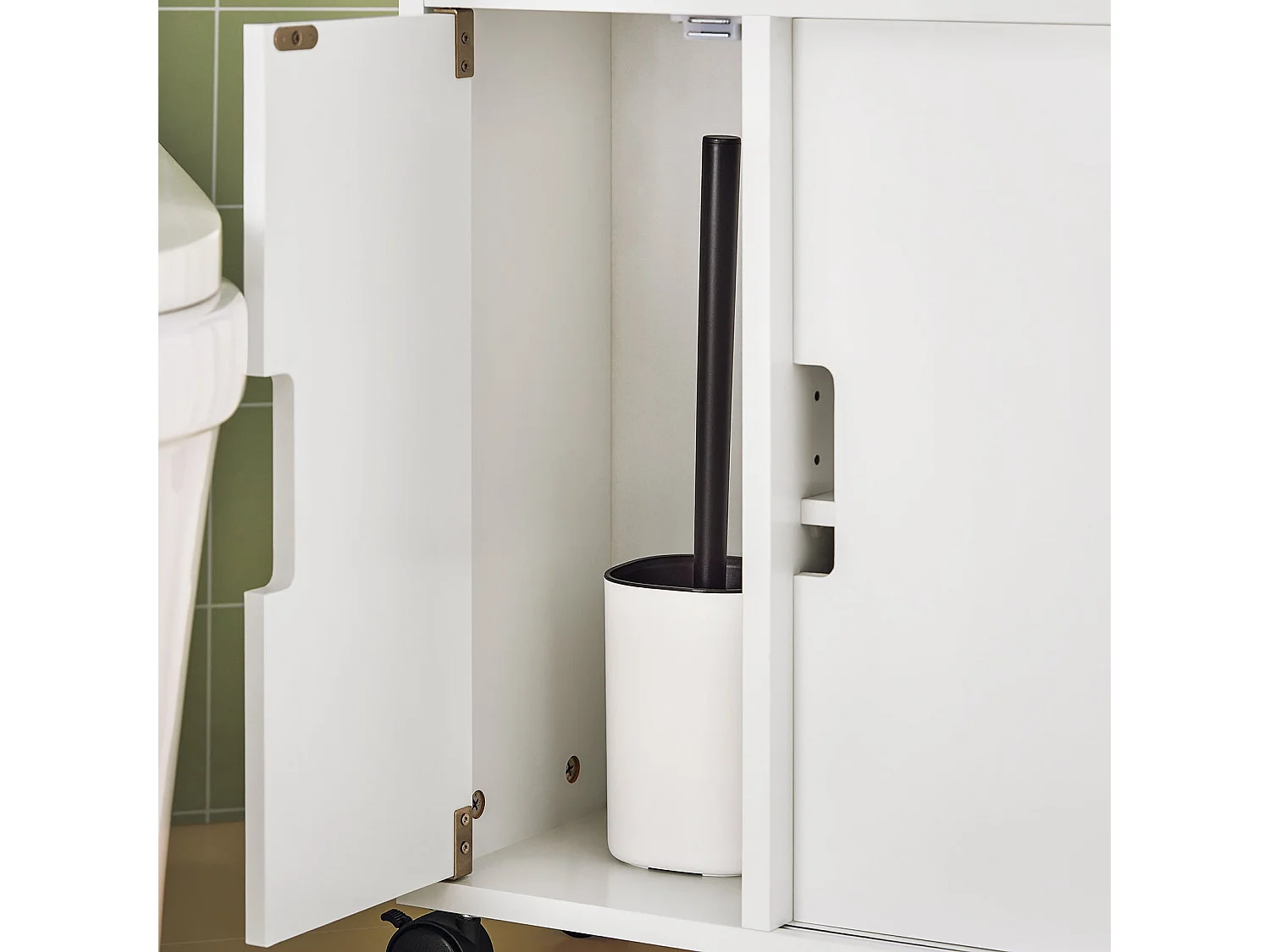 Meuble de Rangement Salle de Bain Armoire WC Meuble WC pour Papier, BZR02-W