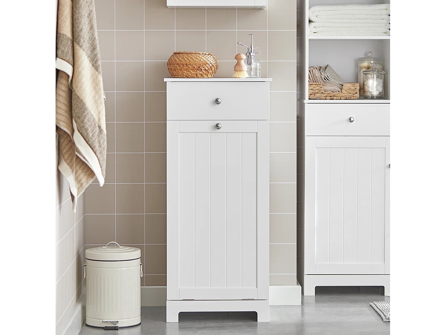 Wäscheschrank BZR21-W 40 x 90 x 38 cm Weiß