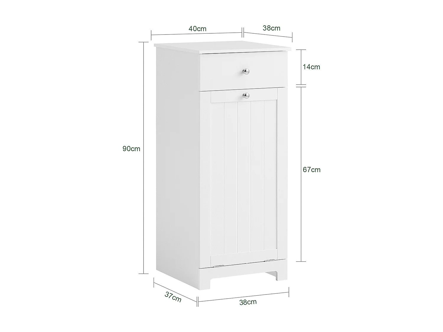 Wäscheschrank BZR21-W 40 x 90 x 38 cm Weiß