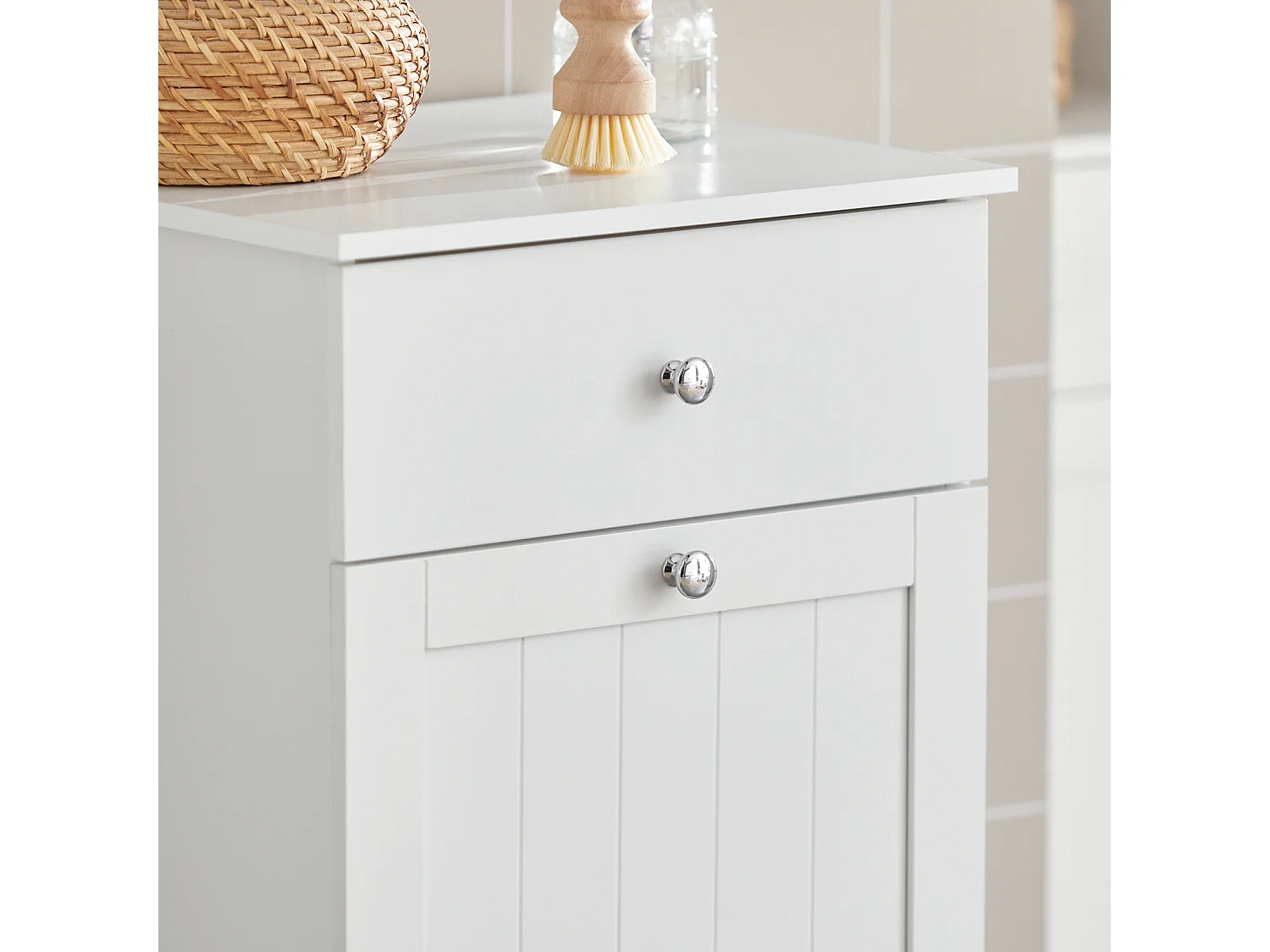 Wäscheschrank BZR21-W 40 x 90 x 38 cm Weiß