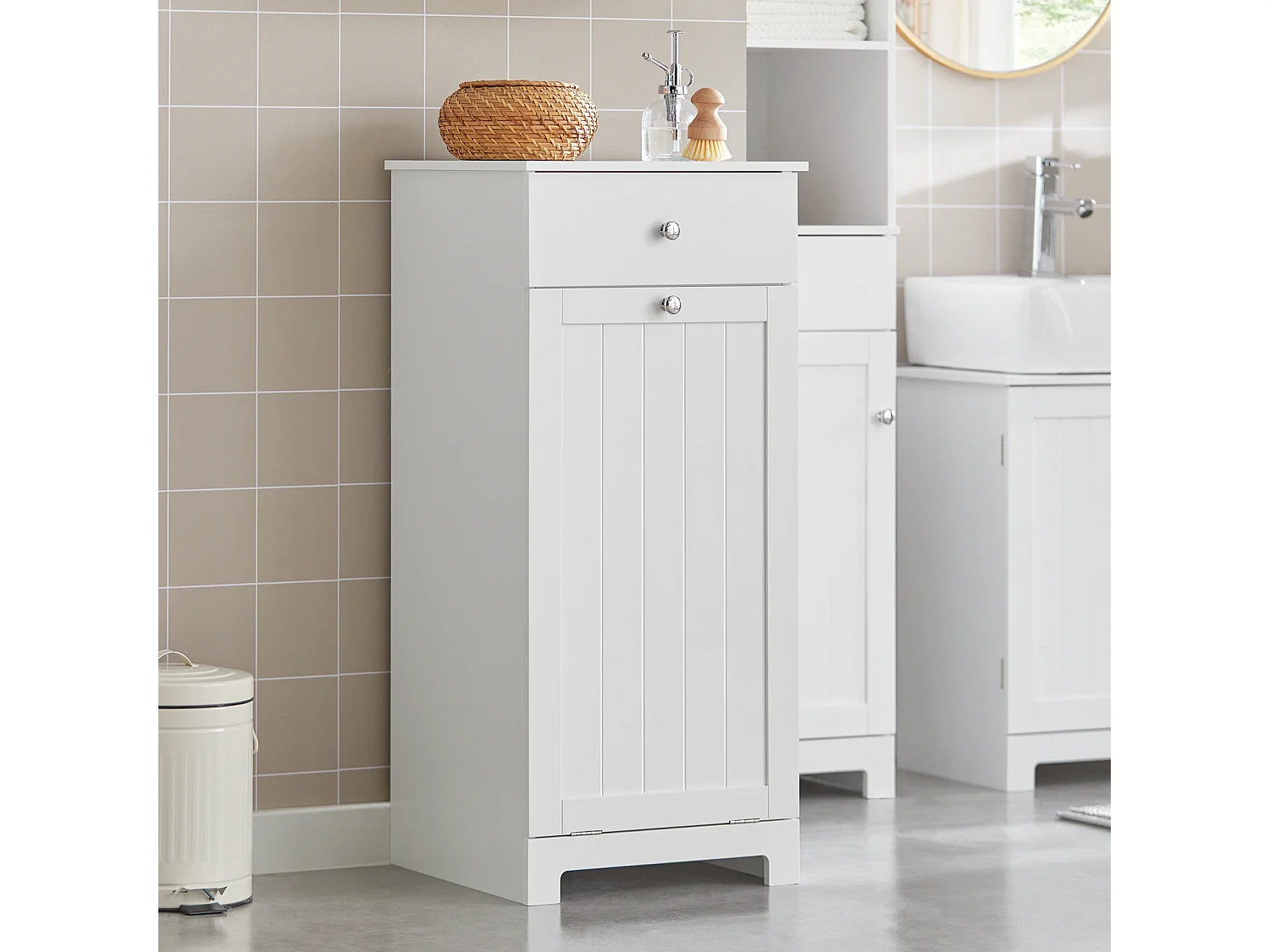 Wäscheschrank BZR21-W 40 x 90 x 38 cm Weiß