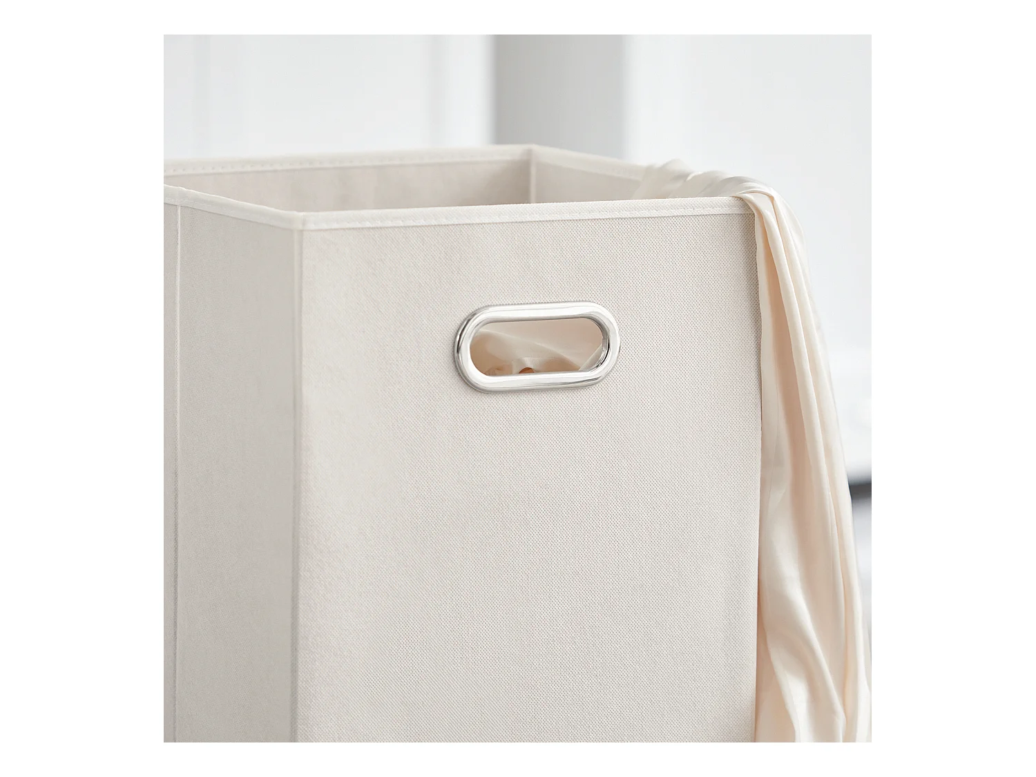 SoBuy BZR21-W Badkamerkast Opbergkist met Wasmand Laundry Hamper - Wit