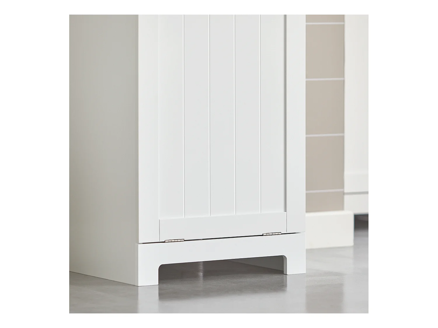 SoBuy BZR21-W Badkamerkast Opbergkist met Wasmand Laundry Hamper - Wit