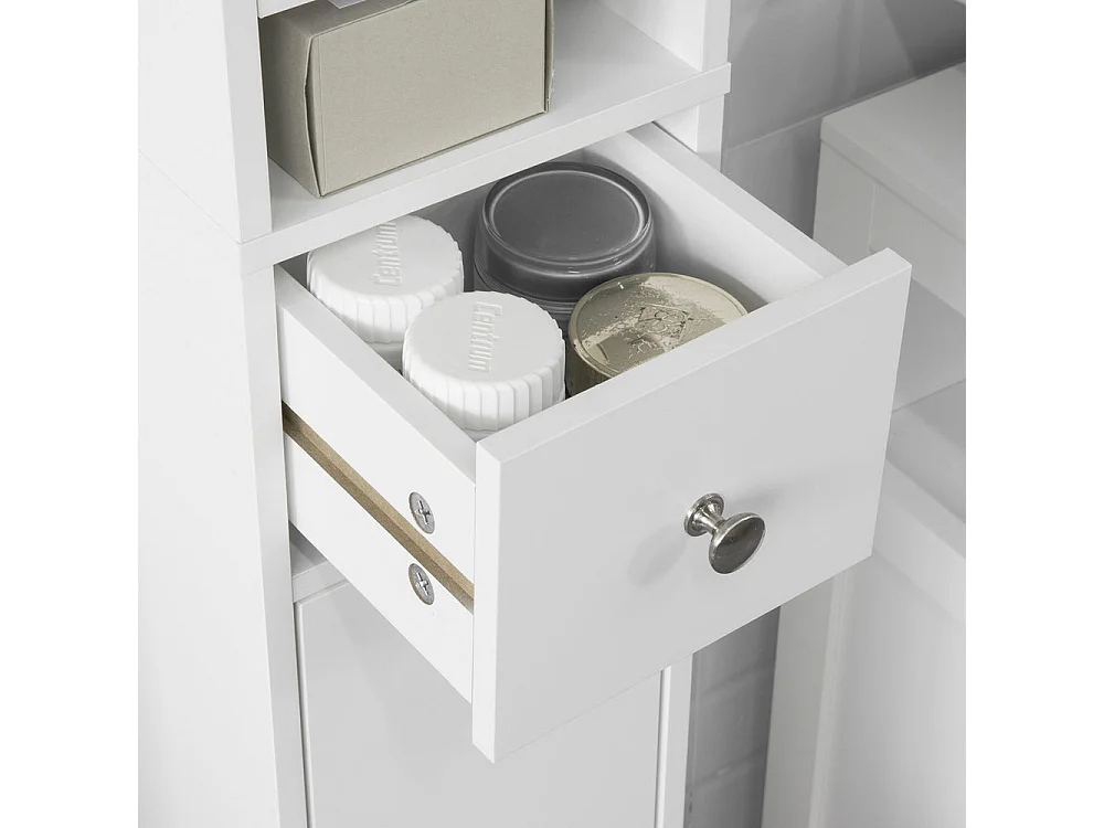 Meuble de Rangement Salle d Bain Meuble Colonne Armoire,L20xP20xH180cm, BZR34-W