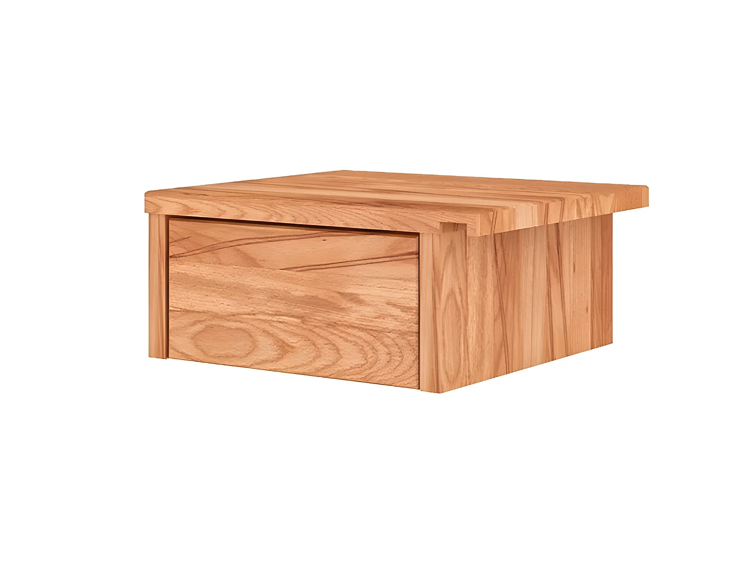 VENTO - Hängender Nachttisch mit Schublade aus Kernbuche, naturgeölt