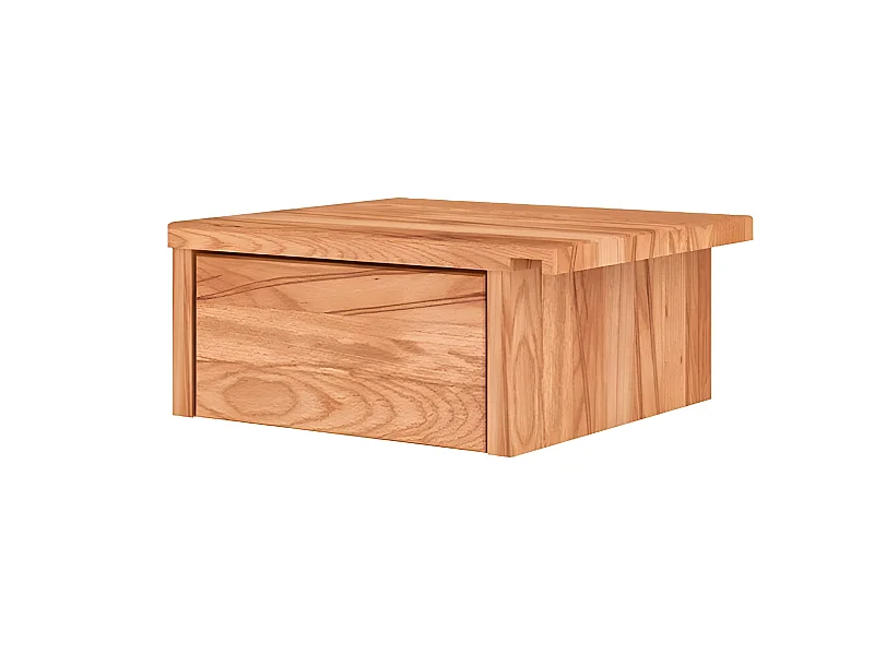 VENTO - Hängender Nachttisch mit Schublade aus Kernbuche, naturgeölt