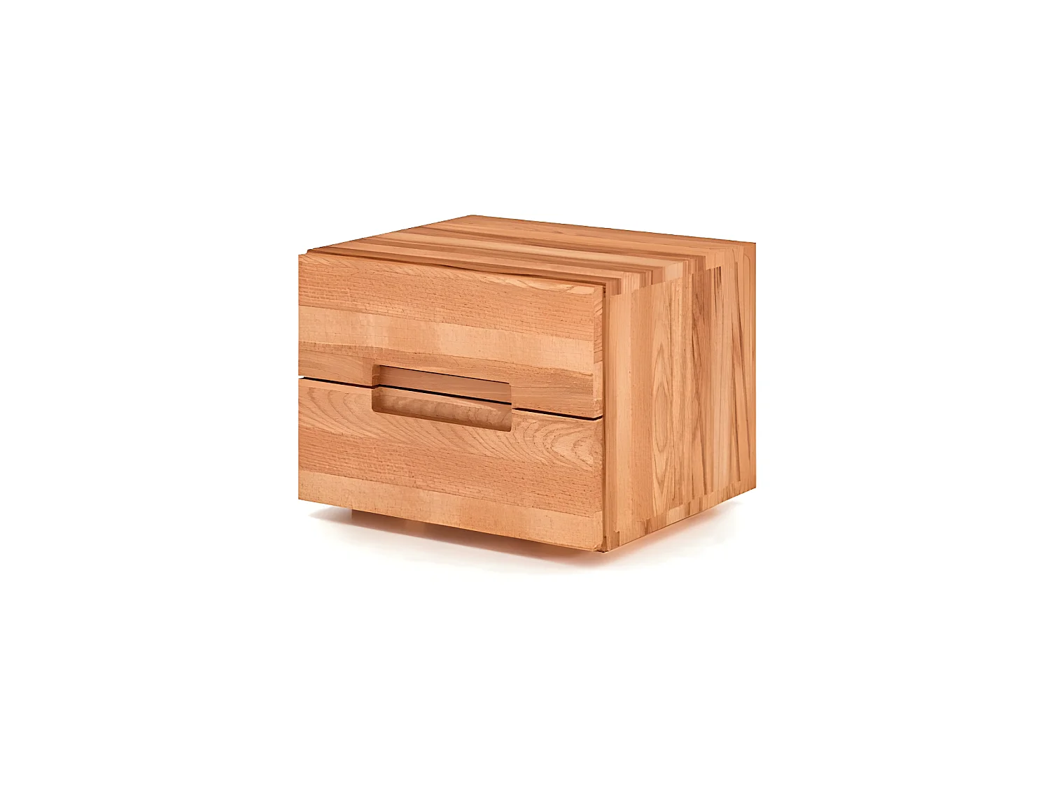 VENTO - Nachttisch mit Schubladen aus Kernbuche, naturgeölt