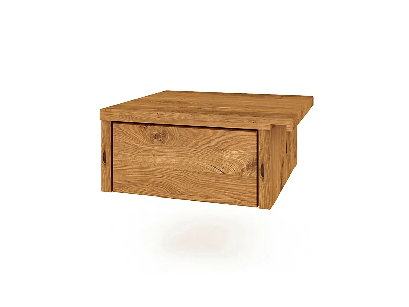 VENTO - Hängender Nachttisch mit Schublade aus Wildeiche, naturgeölt
