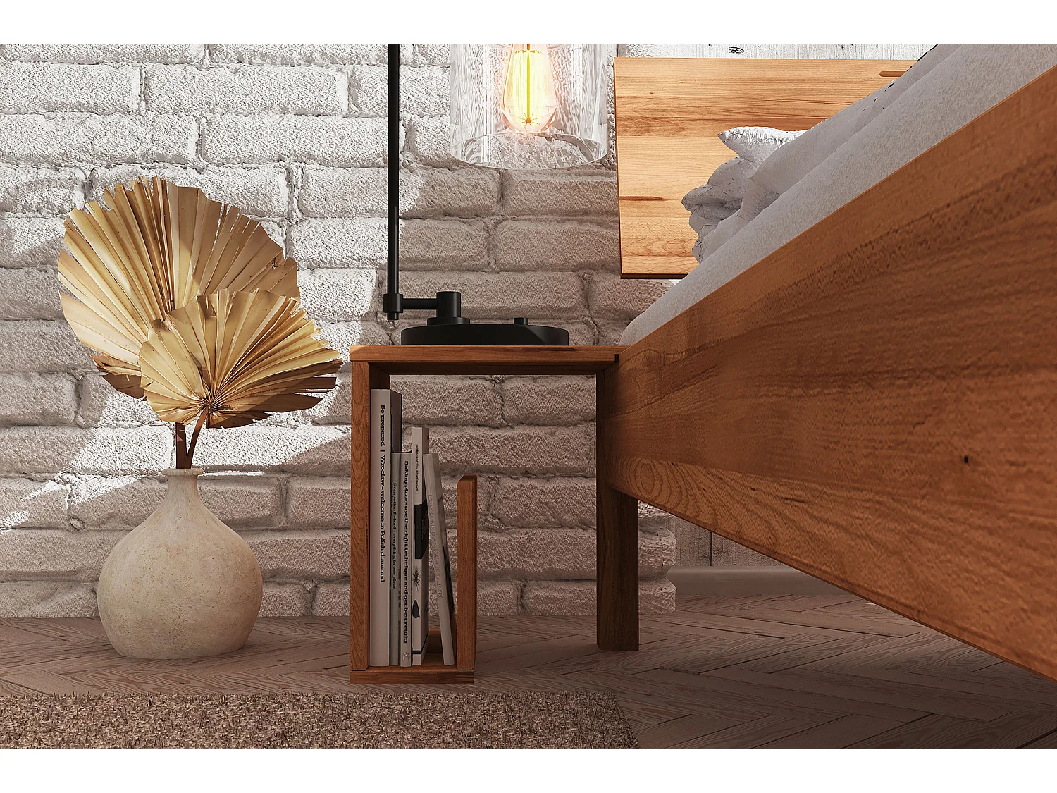 VENTO - Nachttisch aus Kernbuche, naturgeölt