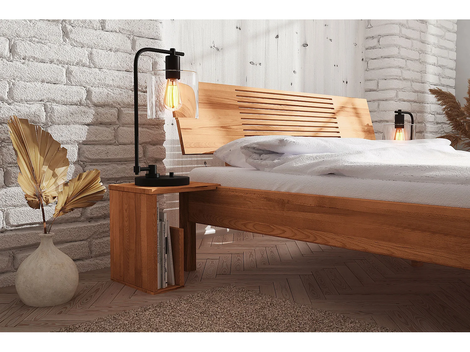 VENTO - Nachttisch aus Kernbuche, naturgeölt